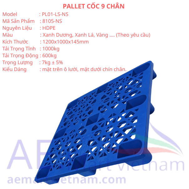 PALLET NHỰA CỐC 9 CHÂN - HUY THÀNH